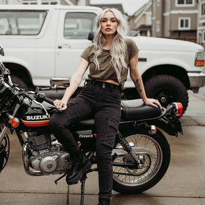 MotoGirl | Lara Kevlar Cargo Pants - Black - Miss Moto