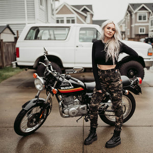MotoGirl | Lara Kevlar Cargo Pants - Camo - Miss Moto