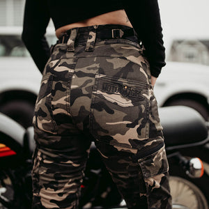 MotoGirl | Lara Kevlar Cargo Pants - Camo - Miss Moto